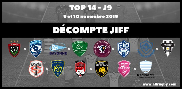 Top 14 - J9 : décompte des JIFF - 7 clubs sous le quota sur la journée