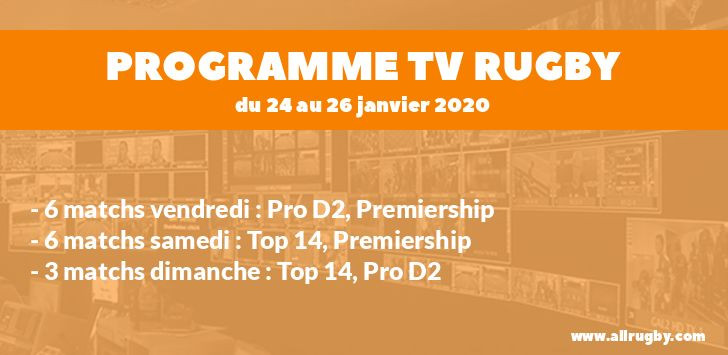 Programme TV Rugby pour le weekend du 23 janvier au 13 mars 2020
