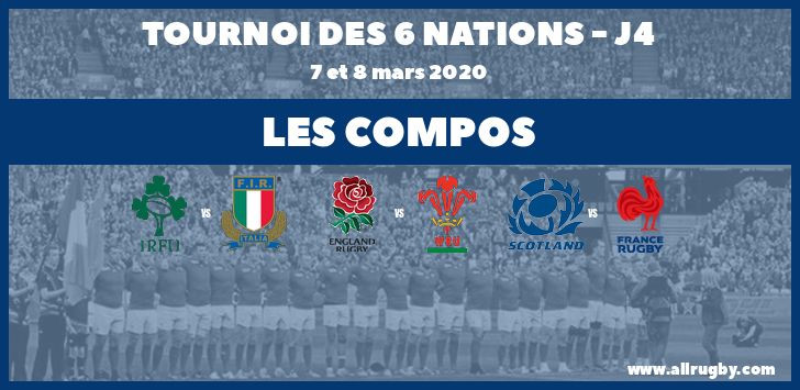 6 Nations 2020 - J4 : les compos pour Angleterre vs Galles et Ecosse vs France