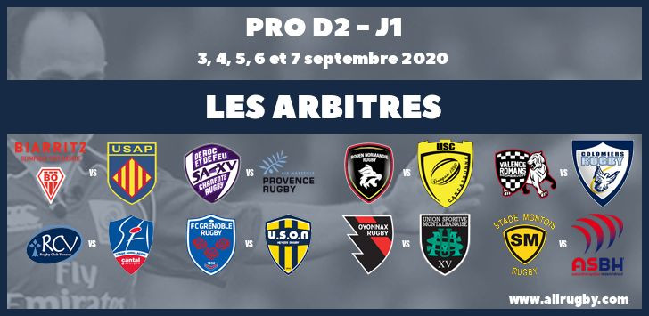 Pro D2 2020/2021 - J1 : les arbitres de la première journée