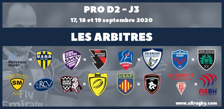 Pro D2 2020/2021 - J3 : les arbitres de la 3ème journée