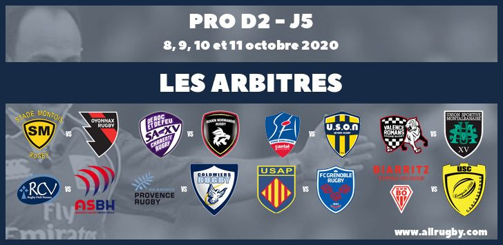 Pro D2 2020/2021 - J5 : les arbitres de la cinquième journée