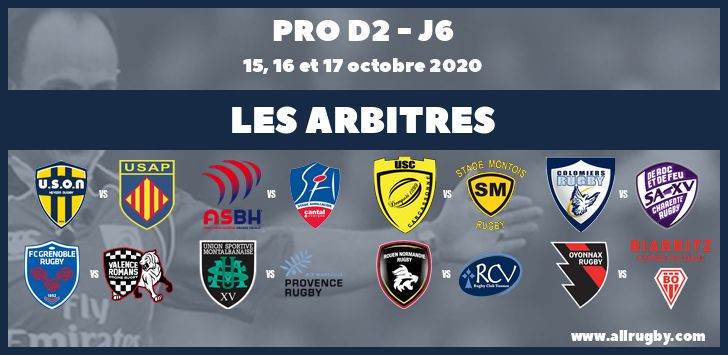 Pro D2 2020/2021 - J6 : les arbitres de la sixième journée