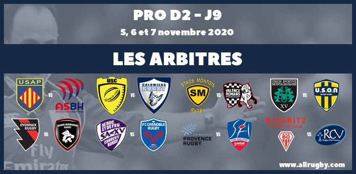 Pro D2 2020/2021 - J9 : les arbitres de la neuvième journée