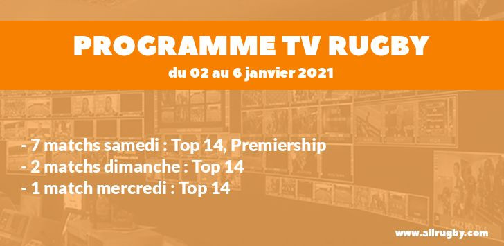 Programme TV Rugby pour le weekend du 2 janvier au 6 janvier 2021