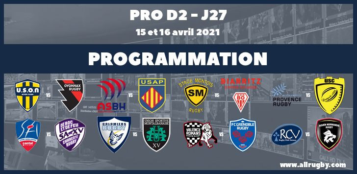 Pro D2 : les horaires de la 27ème journée (les 15 et 16 avril 2021)