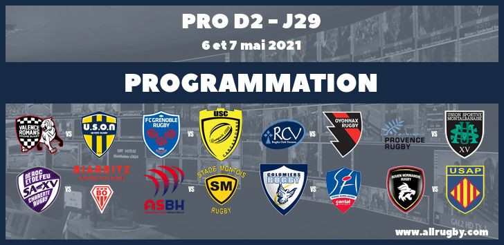 Pro D2 : les horaires de la 29ème journée (les 6 et 7 mai 2021)