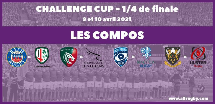 Challenge Cup 2021 - Les compos de quarts de finale