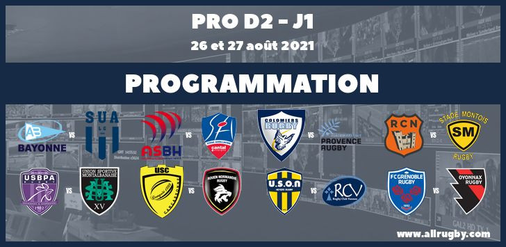 Pro D2 : les horaires des 5 premières journées de la saison 2021/2022