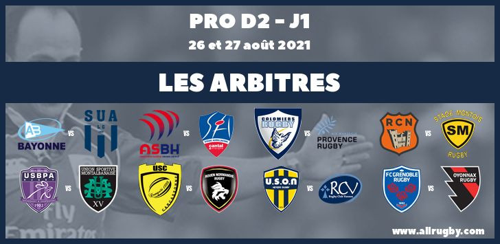 Pro D2 2022 - J1 : les arbitres de la première journée