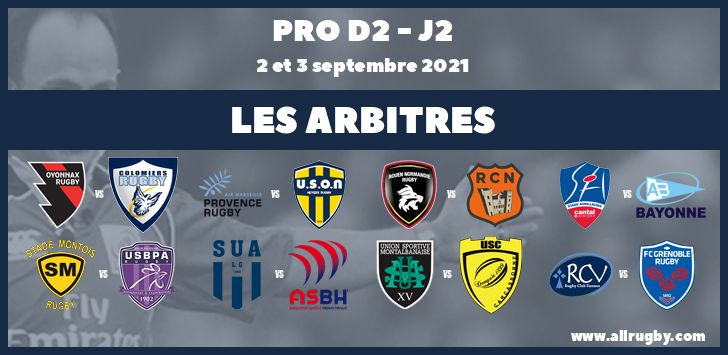 Pro D2 2022 - J2 : les arbitres de la seconde journée
