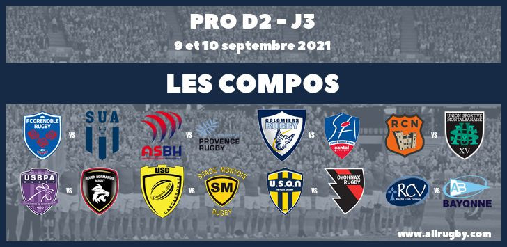 Pro D2 2022 - J3 : les compos de la troisième journée
