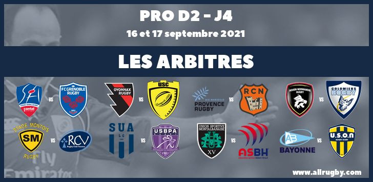 Pro D2 2022 - J4 : les arbitres de la quatrième journée