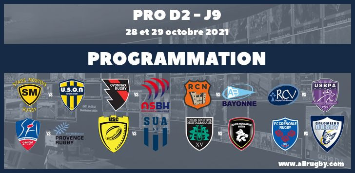 Pro D2 : les horaires de la 9ème journée (les 28 et 29 octobre 2021)
