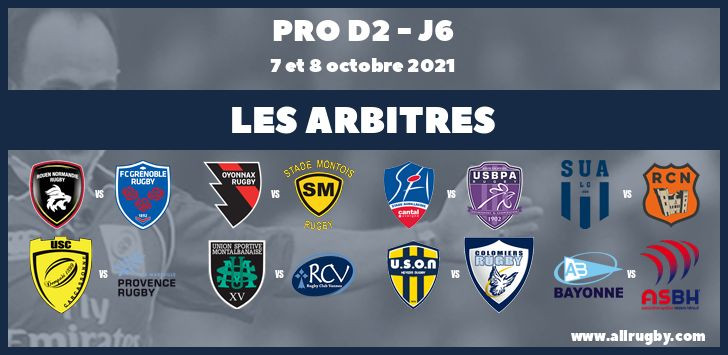 Pro D2 2022 - J6 : les arbitres de la sixième journée