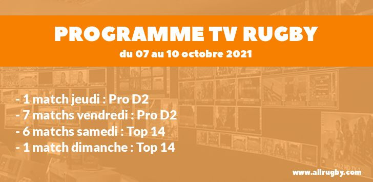 Programme TV Rugby pour le weekend du 7 au 10 octobre 2021