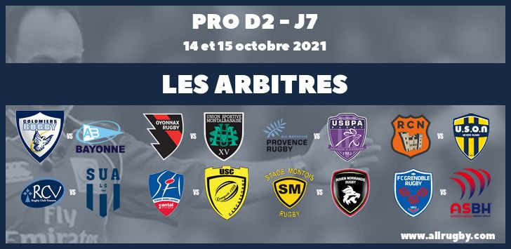 Pro D2 2022 - J7 : les arbitres de la septième journée