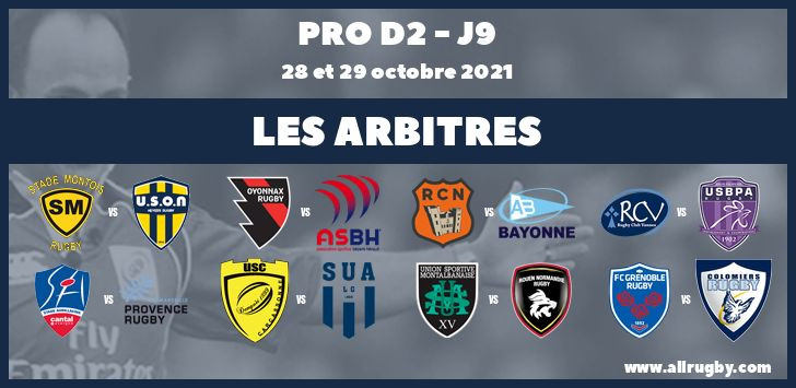 Pro D2 2022 - J9 : les arbitres de la neuvième journée
