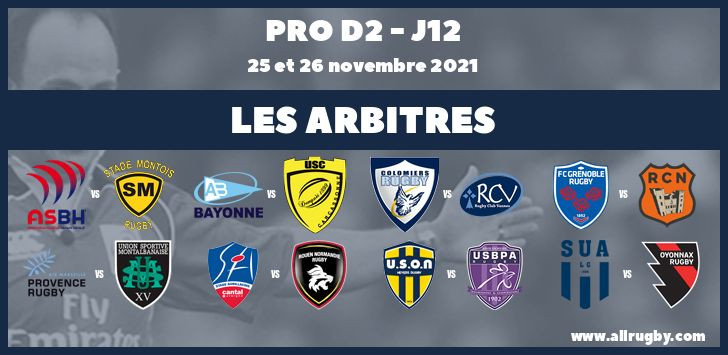 Pro D2 2022 - J12 : les arbitres de la douzième journée