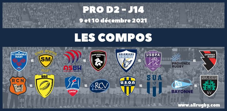 Pro D2 2022 - J14 : les compos de la quatorzième journée
