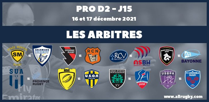 Pro D2 2022 - J15 : les arbitres de la quinzième journée