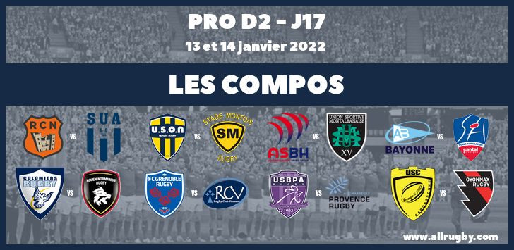 Pro D2 2022 - J17 : les compos de la dix-septième journée