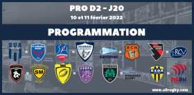 Pro D2 : les horaires de la 20ème journée (les 10 et 11 février 2022)