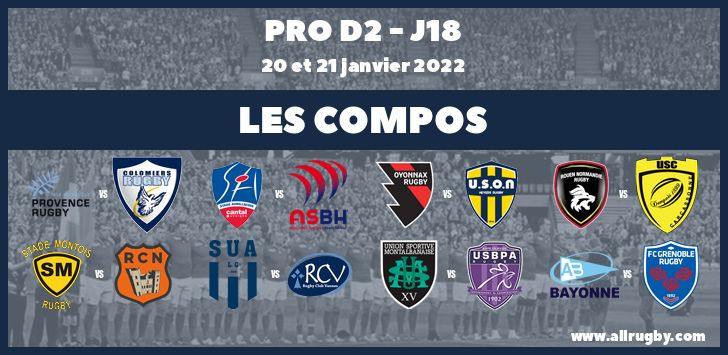 Pro D2 2022 - J18 : les compos de la dix-huitième journée