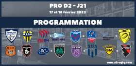 Pro D2 : les horaires de la 21ème journée (les 17 et 18 février 2022)