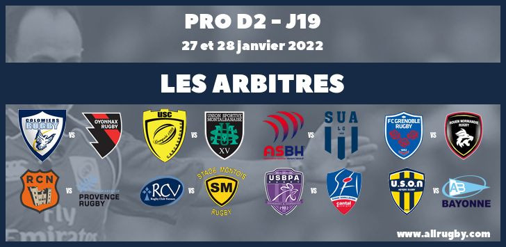 Pro D2 2022 - J19 : les arbitres de la dix-neuvième journée