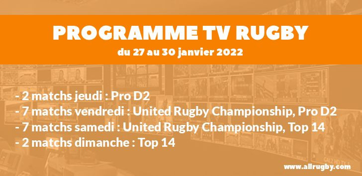 Programme TV Rugby pour le weekend du 27 au 30 janvier 2022