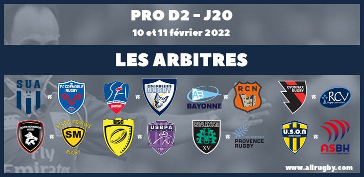 Pro D2 2022 - J20 : les arbitres de la vingtième journée