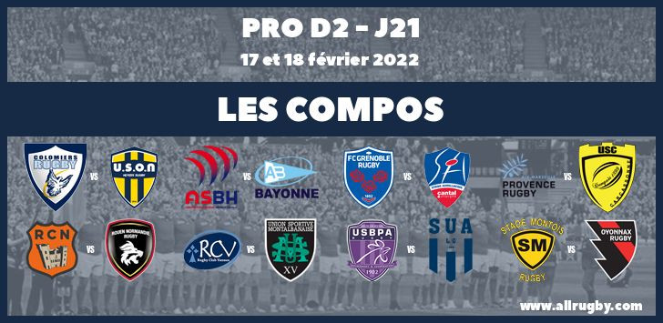 Pro D2 2022 - J21 : les compos de la vingt-et-unième journée