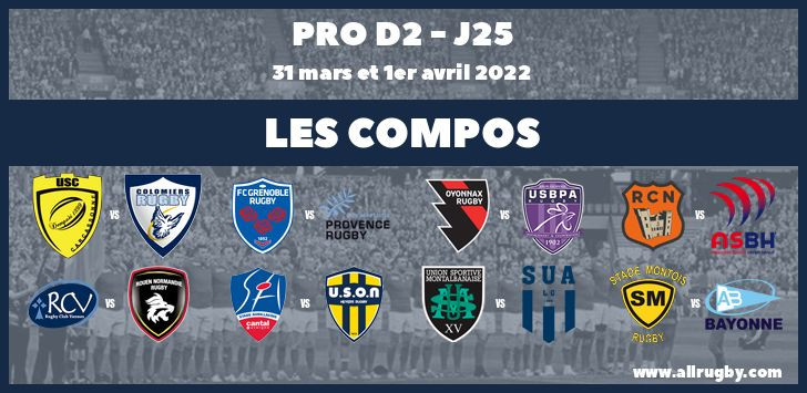 Pro D2 2022 - J25 : les compos de la vingt-cinquième journée