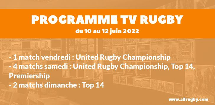 Programme TV Rugby pour le weekend du 10 au 12 juin 2022