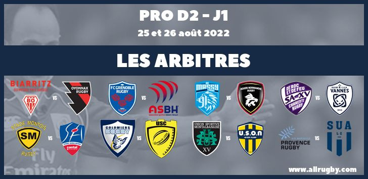 Pro D2 2023 - J1 : les arbitres de la première journée