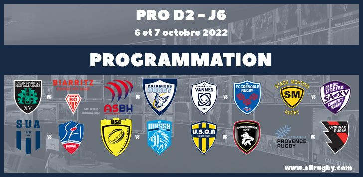 Pro D2 : les horaires de la 6ème journée (les 6 et 7 octobre 2022)
