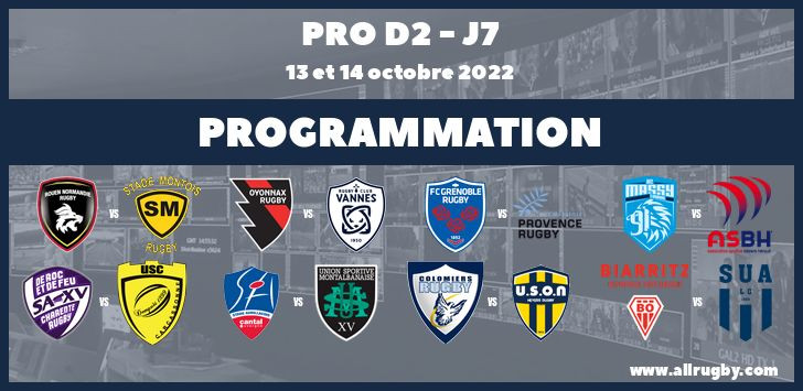 Pro D2 : les horaires de la 7ème journée (les 13 et 14 octobre 2022)