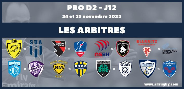 Pro D2 2023 - J12 : les arbitres de la douzième journée