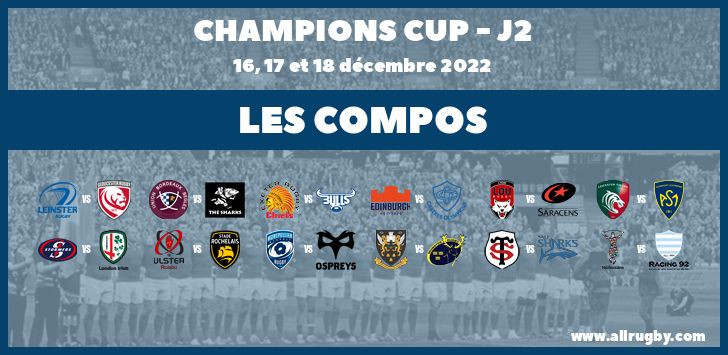 Champions Cup 2023 - J2 : les compos de la seconde journée