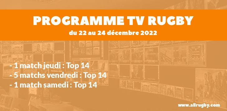 Programme TV Rugby pour le weekend du 22 au 24 décembre 2022