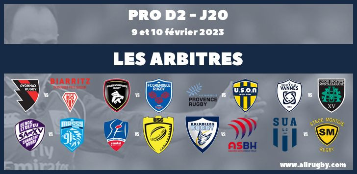 Pro D2 - J20 : les arbitres de la vingtième journée