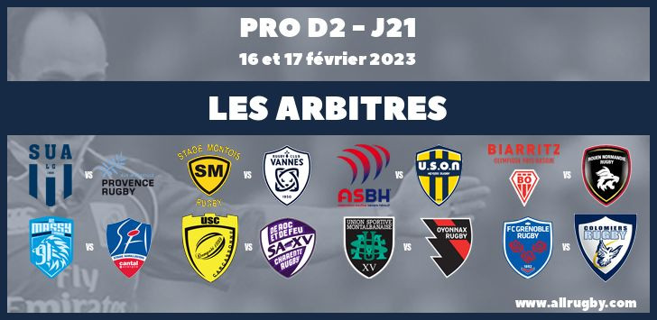 Pro D2 - J21 : les arbitres de la vingt-et-unième journée