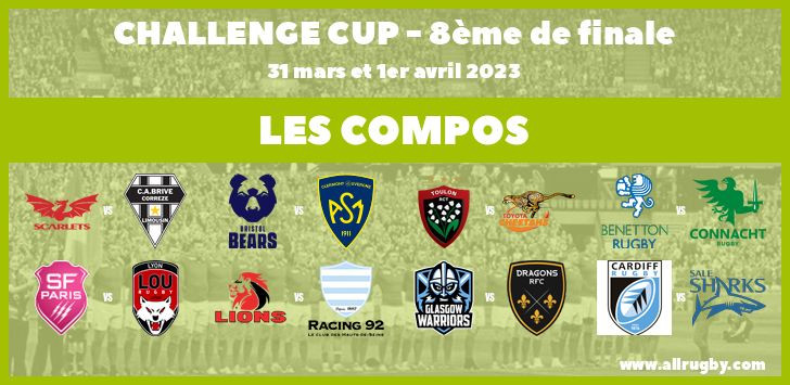 Challenge Cup 2023 : les compos pour les 8èmes de finale
