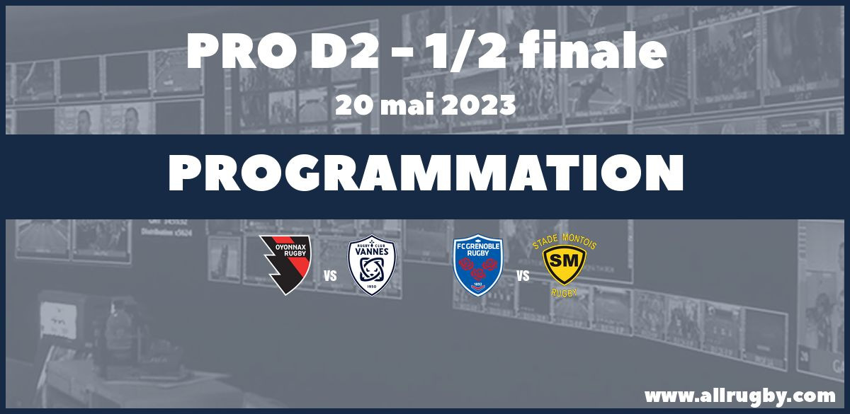Pro D2 : les horaires des demi-finales pour Oyonnax vs Vannes et Grenoble vs Mont-de-Marsans, le 20 mai 2023