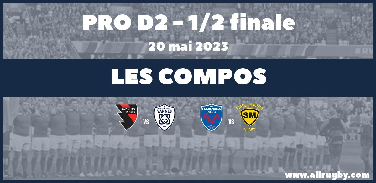 Pro D2 2023 - Les compos des demi-finales entre Oyonnax et Vannes, Grenbole et Mont-de-Marsan
